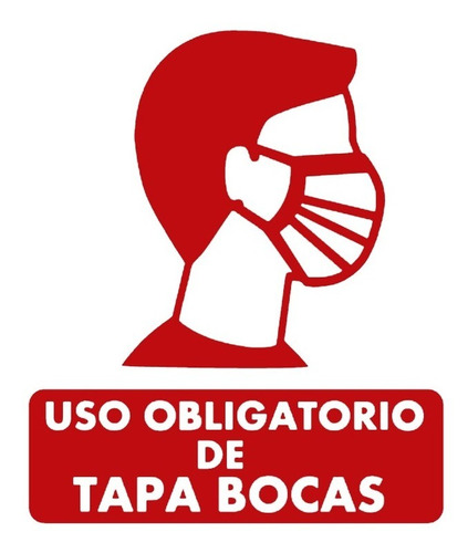 Vinilo Tapa Boca Obligatorio Negocio Local Vidriera Cartel