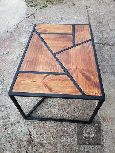 Imagen 6 de 7 de Mesa Ratona De Hierro Y Madera