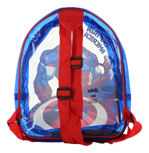Capitan America Mochila Escolar Kinder Transparente Niño 871 Color Azul Diseño de la tela No aplica