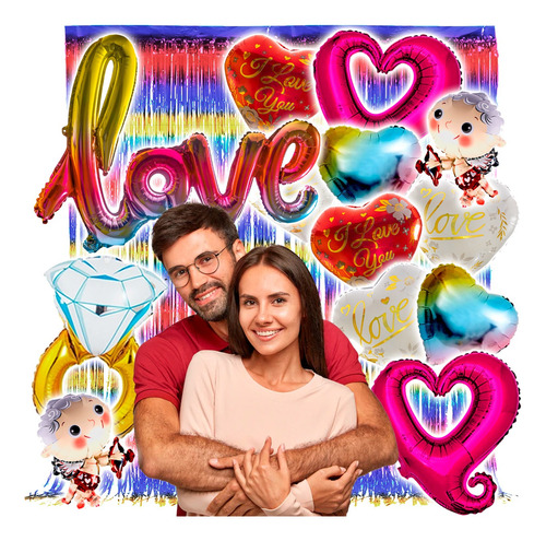 Kit Decoración San Valentin Amor Amistad Globos Love E24