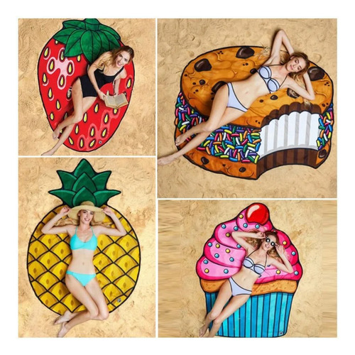10 Toalla Tapete Playa Figuras Diseños Divertidos Mayoreo