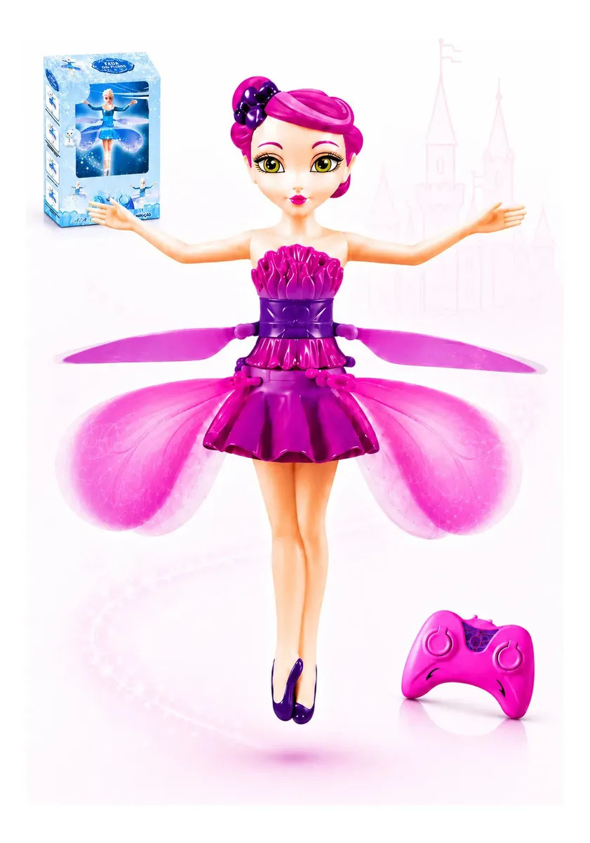 Boneca Fada Voadora Infantil Sensor Controle Remoto Movimento Sensor Luz Usb Recarregável Fada Das Flores Meninas Kizumba
