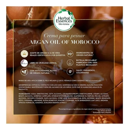 Crema Para Peinar Con Aceite De Argan Y Aloe Herbal Essences