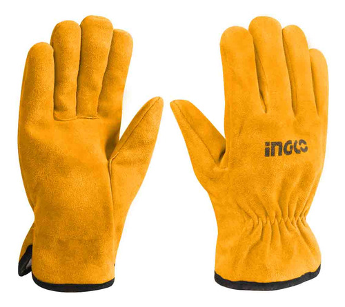 Ff Guantes Trabajo Maquinista 100% Cuero 10'' Ingco Hgvc02