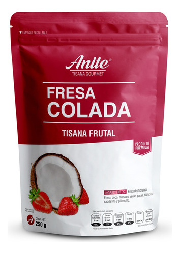 Fresa Colada Tisana Frutal Te Premium 100% Natural 250gr