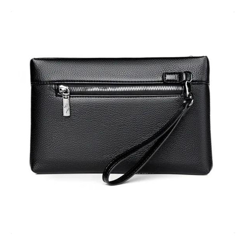 Bolso De Mano Hombre Cartera Porta Celular Documentos 2 Color Negro Diseño De La Tela Huella Cocodrilo
