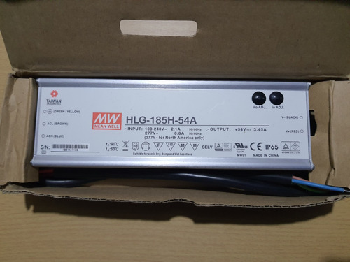 Meanwell HLG-185h-54a 277 Vac Ip65