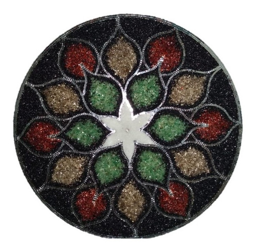 Painel Mandala Decoração Em Pedras Naturais 50cm.