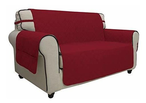 Funda De Sofa Easy-going Color Rojo Navideño De Dos Plazas
