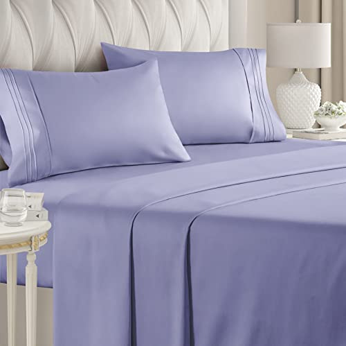 Juego De Sabanas Queen Size Transpirables De Lujo Lavanda