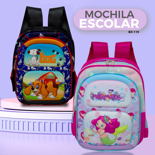 Mochila Para Niño Niña Escolar Kinder Primaria Infantil 3d
