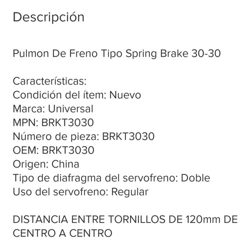 Imagen 6 de 6 de Pulmones De Freno Con Bloqueo 3030 Universales
