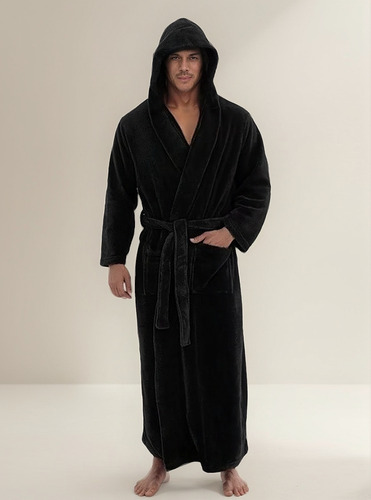 Ropa De Casa De Bata De Chal De Felpa Elástica De Invierno