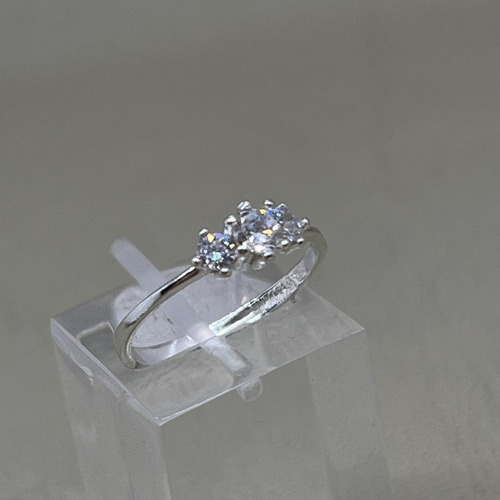 Anillo Tresillo En Plata 925 Y Cubics Compromiso E.ru