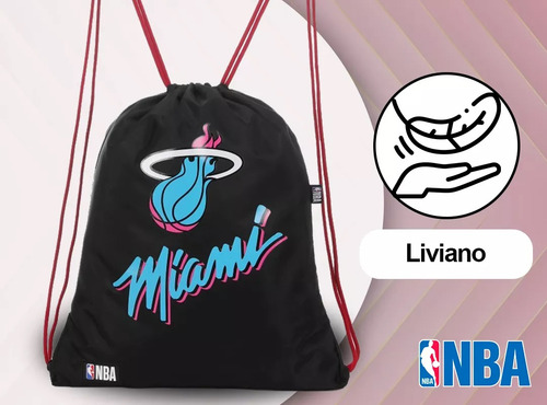Mochila Botinero Marinero Basket Deporte Nba Equipos Oficial Color Negro