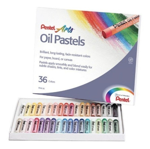 Giz Pentel Pastel Oleoso  C/ 36 Cores