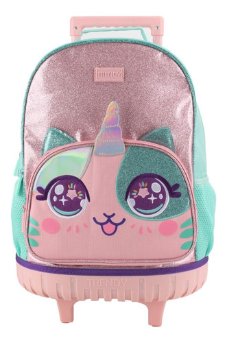 Mochila Trendy Carro Base Reforzada Nena Gatito Escolar