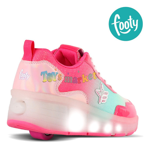 Imagen 2 de 7 de Zapatillas Footy Con Ruedas Roller Luces Led Usb Recargables