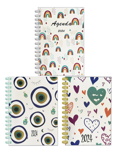 Agenda Diaria Planeadora 2024 Ejecutiva Notebook A5,3pcs