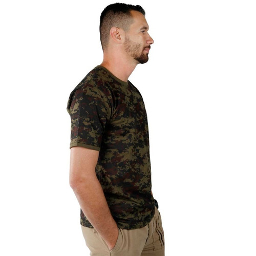Camiseta Masculina Soldier Camuflado Digital Argila Bélica 