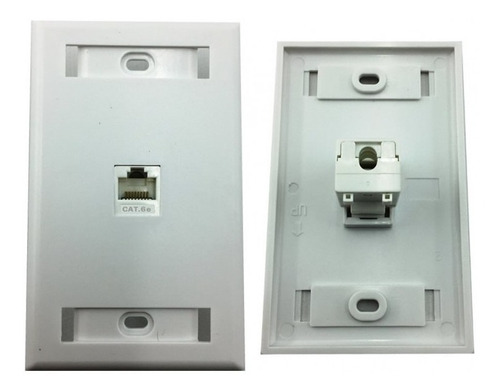 Imagem 2 de 2 de Kit 4 Espelhos De Parede 4x2 Com 1 Saída Rj45 Cat6 Keystone