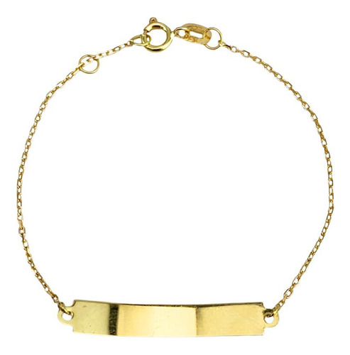 Pulseira Infantil Chapa 13 Cm Em Ouro 18k