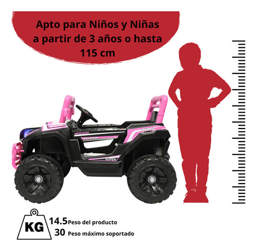 Montable Electrico Para Niños Camioneta Racer Luz Sonido 12v Rosa Joykoo