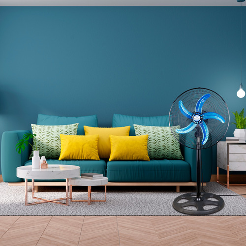 Ventilador De Piso Slim Company 5 Aspas Y 3 Velocidades De 20 Pulgadas, 55w, 1.25 Metros De Altura, 60 Db, 127v, 360°