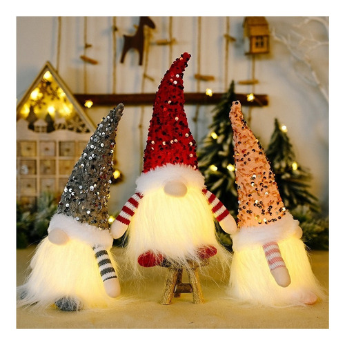 Xd Para Lote 3 Muñecoduende Con Luz Led Mayoreo Navideño