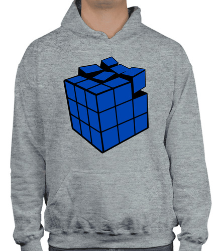 Sudadera Unisex Estampado Cubo Rubik Azul 62