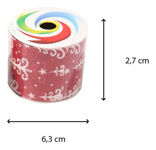 Imagen 2 de 4 de Cinta Rustica Navidad Rollo 6,3 Cm X 2,7 Mt