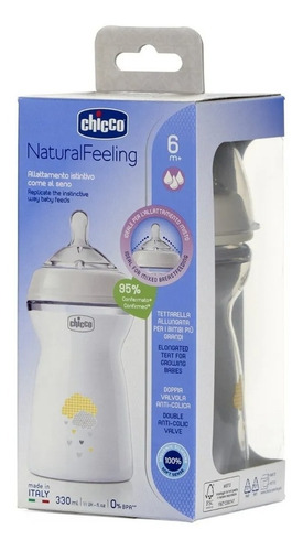 Imagen 1 de 6 de Chicco Biberón Natural Feeling 330ml 6m+