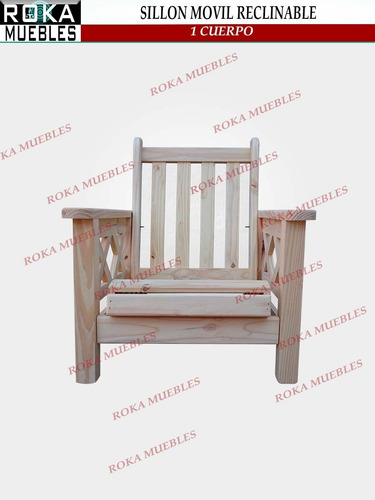 Imagen 2 de 6 de Sillon Individual Reclinable Cruz Para Living Pino Roka