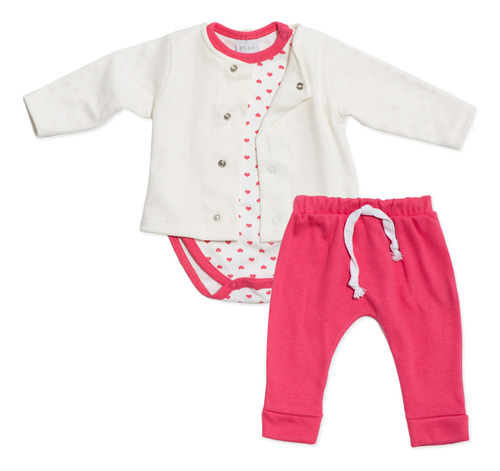 Conjunto Saquito Body Estampado Y Pantalon Interlock Flaber