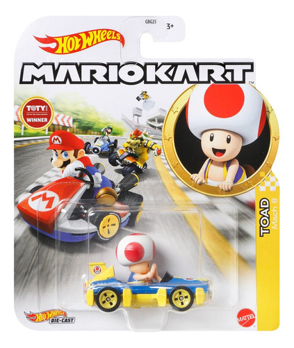 Hot Wheels Mario Kart Color Toad Mach 8