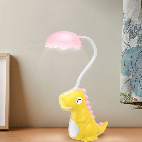 Lámpara De Escritorio Luz Led, Dinosaurio Y Cuidar La Vista Amarillo