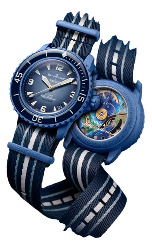 Reloj Blancpain X Swatch Fifty Fathoms Atlantic Ocean Azul 