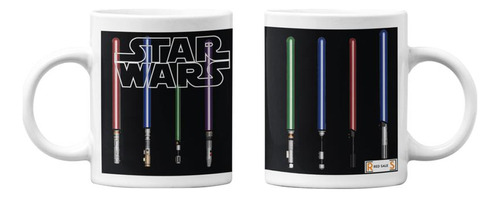 Tazones Tazas Blancas Sable Luz Star Wars Jedi