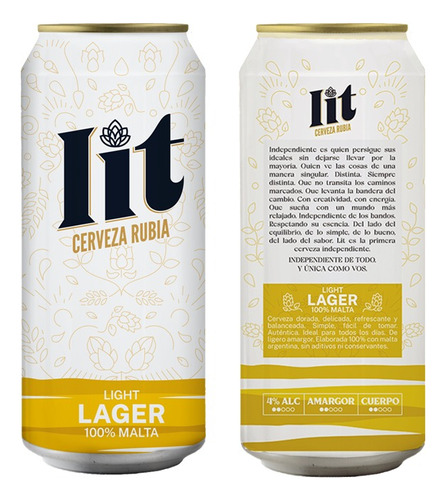 Six Pack Cerveza Lit Light Laguer - 473 Cc