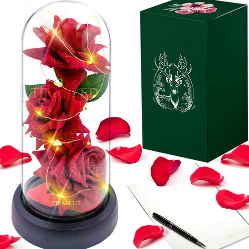 Regalos Para El Dia De Las Madres Rosas Led Flor Eterna Roja