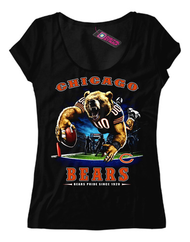 Remera Mujer Chicago Bears Equipo Nfl 38 Dtg Premium