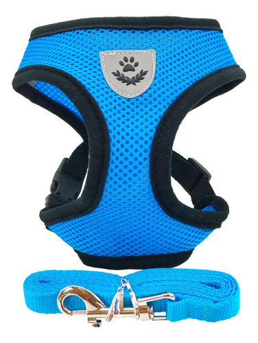 Pechera Arnes Correa Razas Medianas Perro Gato Azul L