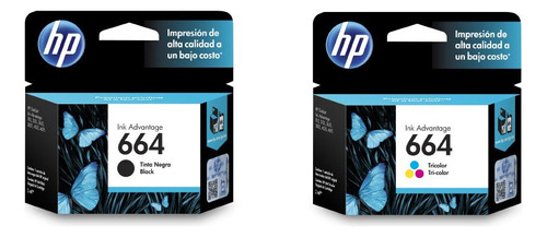 Combo De Cartuchos Hp 664 De Tinta (2xnegro + 2xtri-color)