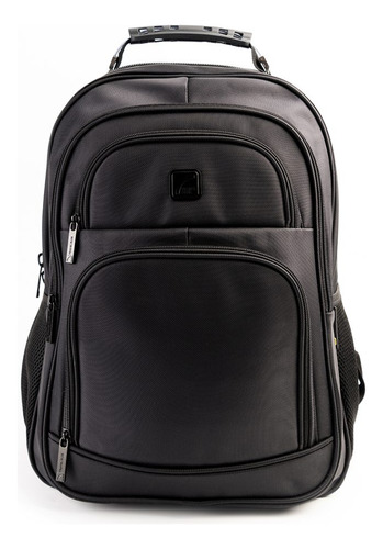 Mochila Porta Notebook Viaje Travel Blue Havnen Negra Color Negro Diseño De La Tela Liso