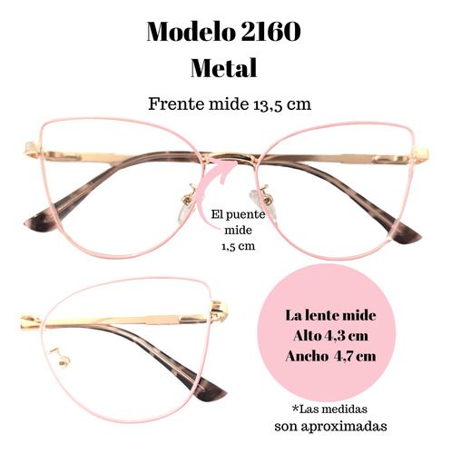 Armazones Muttarlentes Metal 2160 Badel Sin Graduación Flex Rosa
