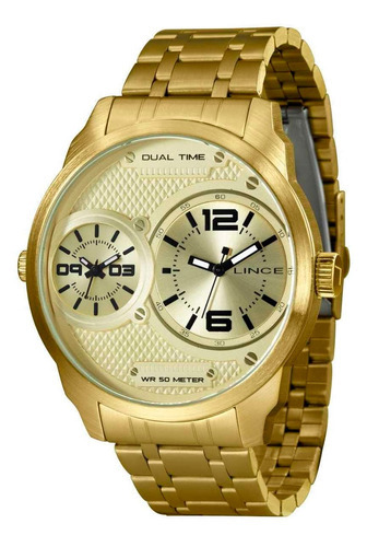 Relógio Lince Masculino Ref: Mrgh162l C2kx Oversized Dourado