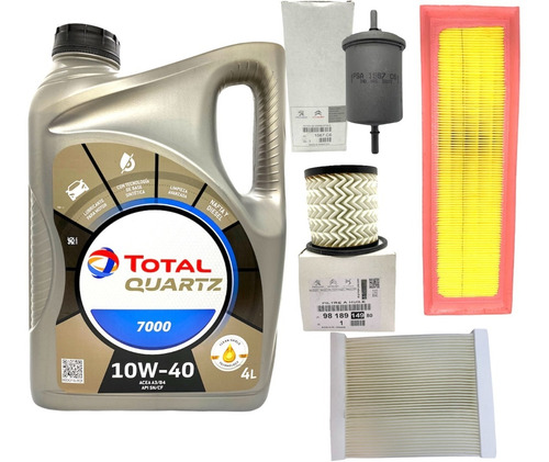 Kit Service Aceite Total Y 4 Filtros Peugeot Partner Nafta