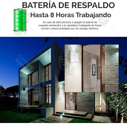 Imagen 3 de 7 de Repetidora Señal 433mhz 2 Antenas Inalambrica Extensor Cobertura Sensores Alarma Batería Respaldo Seguridad Casa