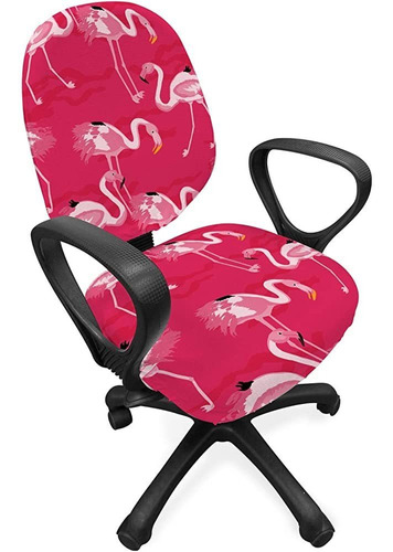 ~? Lunarable Bird Print Office Chair Slipcover, Tropical Fla