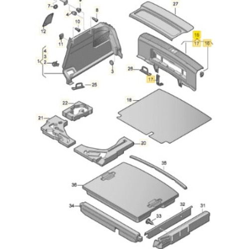 Revestimiento Chapa Interior Baul Original Audi A3 2004-2013